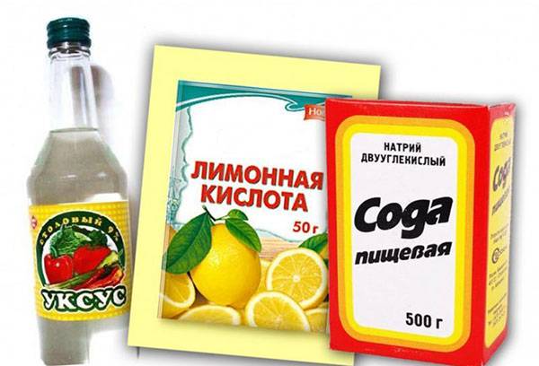 Actas, citrinų rūgštis ir soda