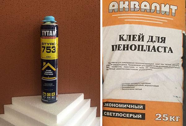 Klijų tipai putplasčiui