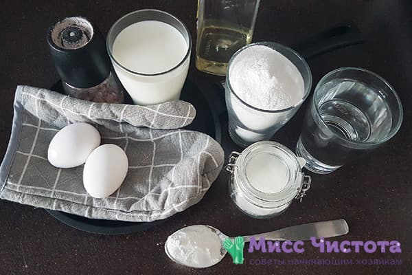 Ingredientai ryžių blynams