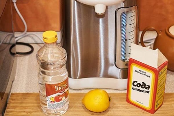 Actas, citrina ir soda termopuodui valyti