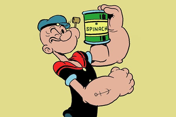 Popeye the Sailor su špinatais