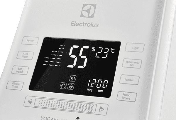 Electrolux ultragarsinio drėkintuvo ekranas