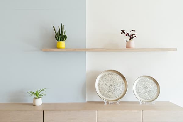 Minimalistinio interjero lentynos 