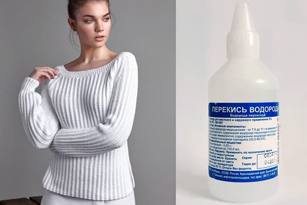 Vandenilio peroksidas megztiniams balinti