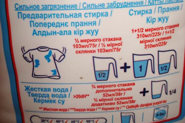 Labai nešvarių daiktų plovimo instrukcijos