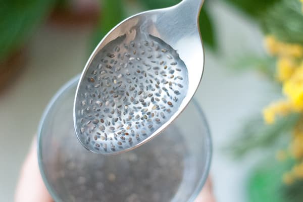 Chia sėklos vandenyje