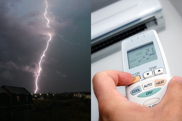 Oro kondicionieriaus išjungimas perkūnijos metu