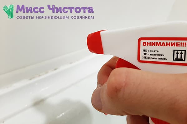 Grybelio šalinimas vonios kambaryje specialiu produktu