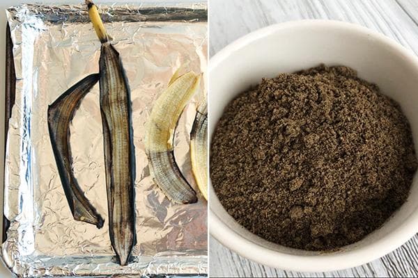 Džiovintų bananų žievelės milteliai