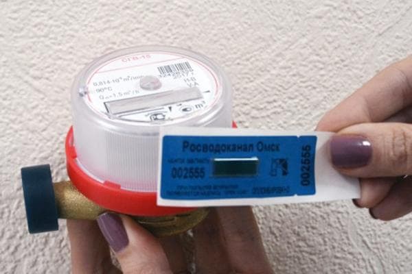 Mėlynas antimagnetinis antspaudas ant skaitiklio