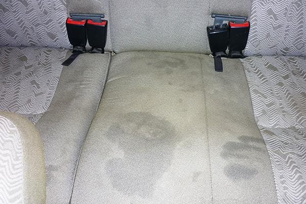 Fiziologiniai teršalai ant galinės automobilio sėdynės 