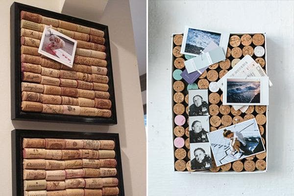 Užrašų lenta pagaminta iš vyno kamštelių