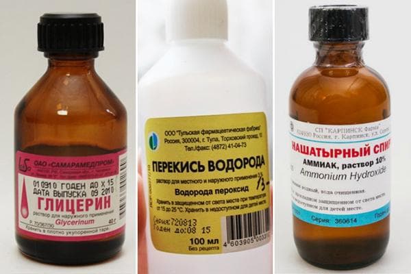 Glicerinas, peroksidas ir amoniakas
