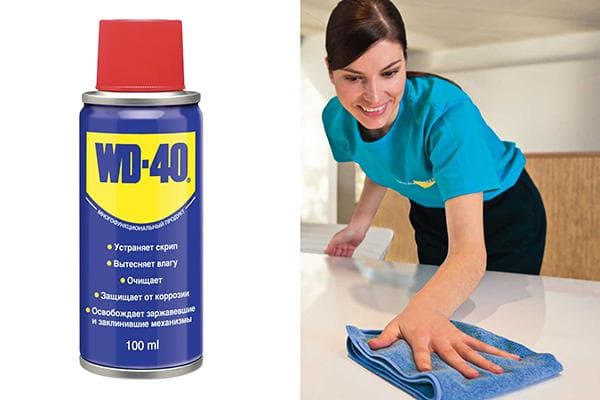 WD-40 dulkėms ant baldų paviršių