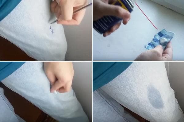 Rašiklio žymių pašalinimas nuo džinsų naudojant WD-40