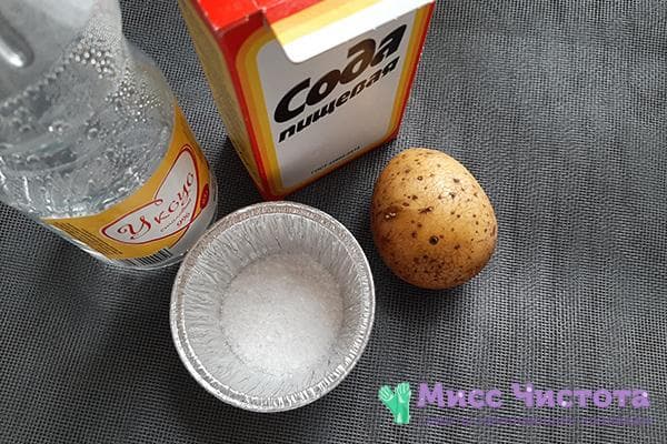 Liaudies gynimo priemonės nuo rūdžių – soda, actas, bulvės su druska