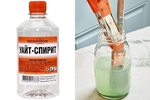Šepečių valymas vaitspiritu