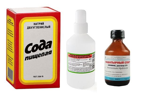 Soda, peroksidas, amoniakas