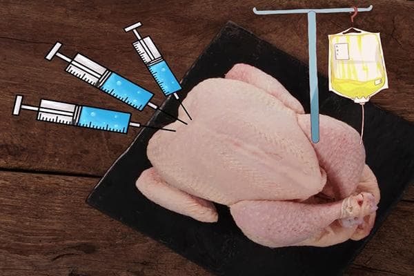 Vištiena su antibiotikais ir hormonais