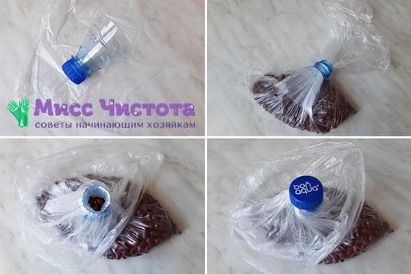 Maišelio su dozatoriumi gamyba iš plastikinio butelio kaklelio