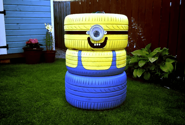 Minion padangų šiukšliadėžė