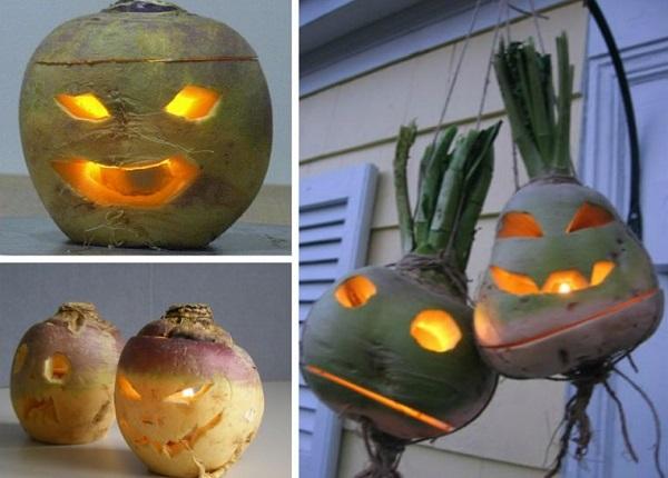 Pirmieji „Jack-o'-“ žibintai nebuvo pagaminti iš moliūgų.