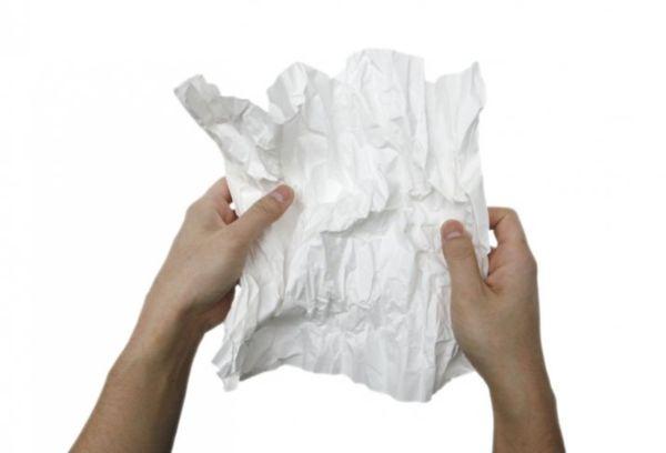 Verfrommeld blad